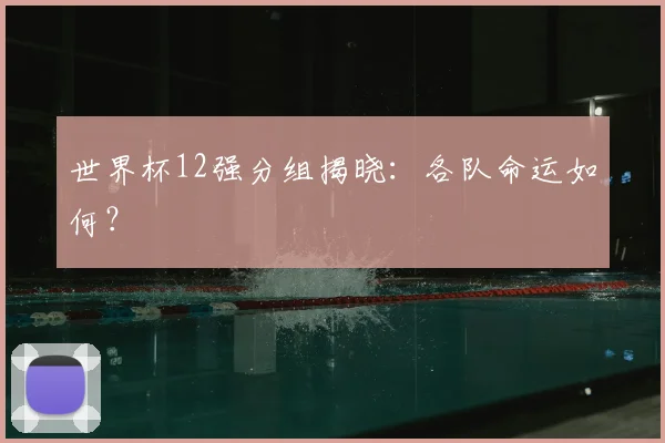 世界杯12强分组揭晓：各队命运如何？